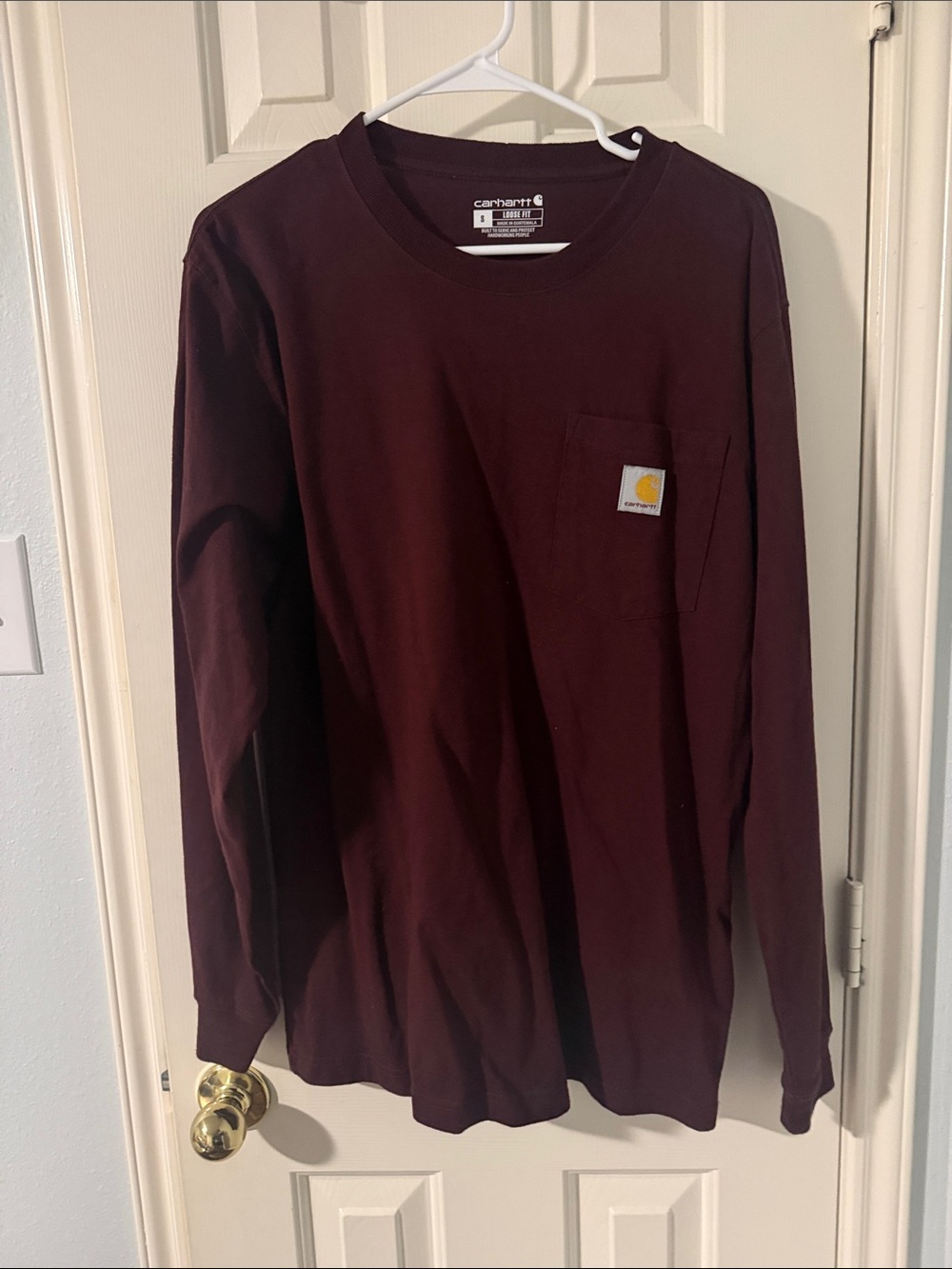 Carhartt Men's Long Sleeve Pocket Tee - Deep Maroon
